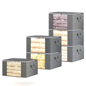 Large Storage Bags for Clothes, 6 Pack Foldable Blanket/Clothing Storage Bags